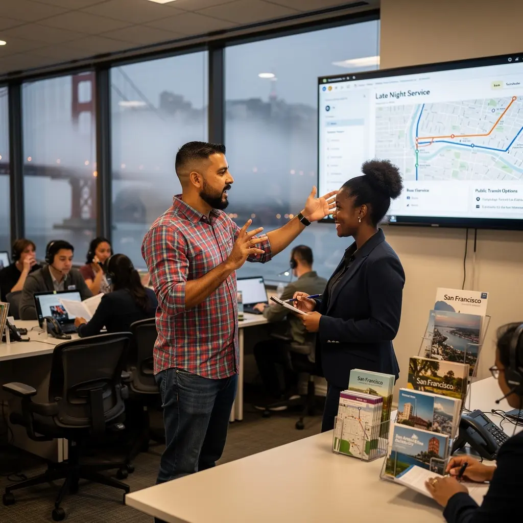 Mapa przedstawiająca lokalne atrakcje turystyczne w mieście z oznaczeniem bezpiecznych tras transportowych.
