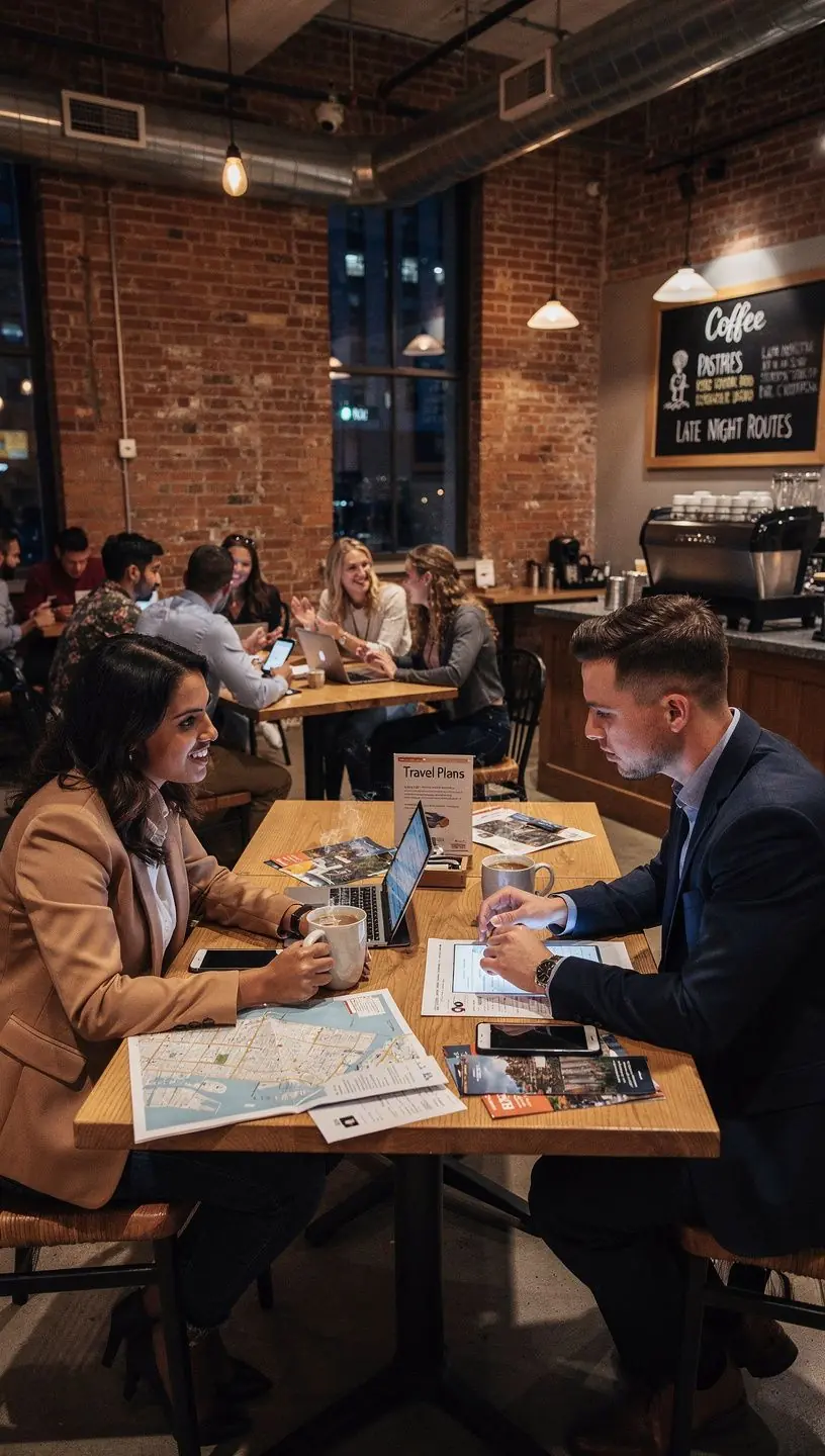 Zdjęcie przystanku autobusowego z informacjami o rozkładzie jazdy w nocy.